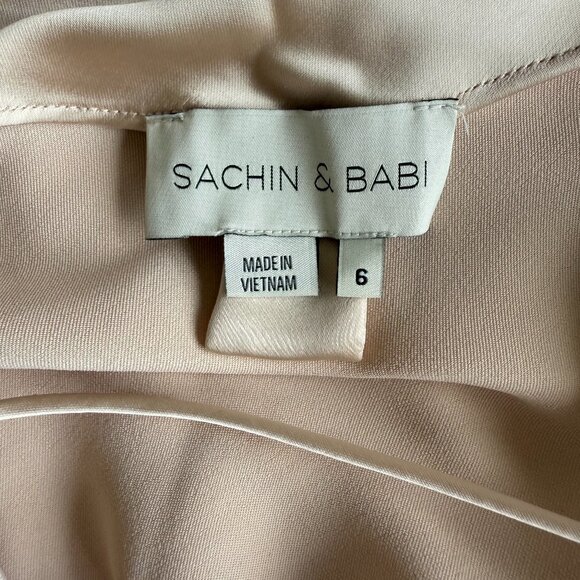 Anthropologie | BHLDN Sachin & Babi Winter Slip Midi Dress Gold Champagne New 6 - Picture 4 of 4